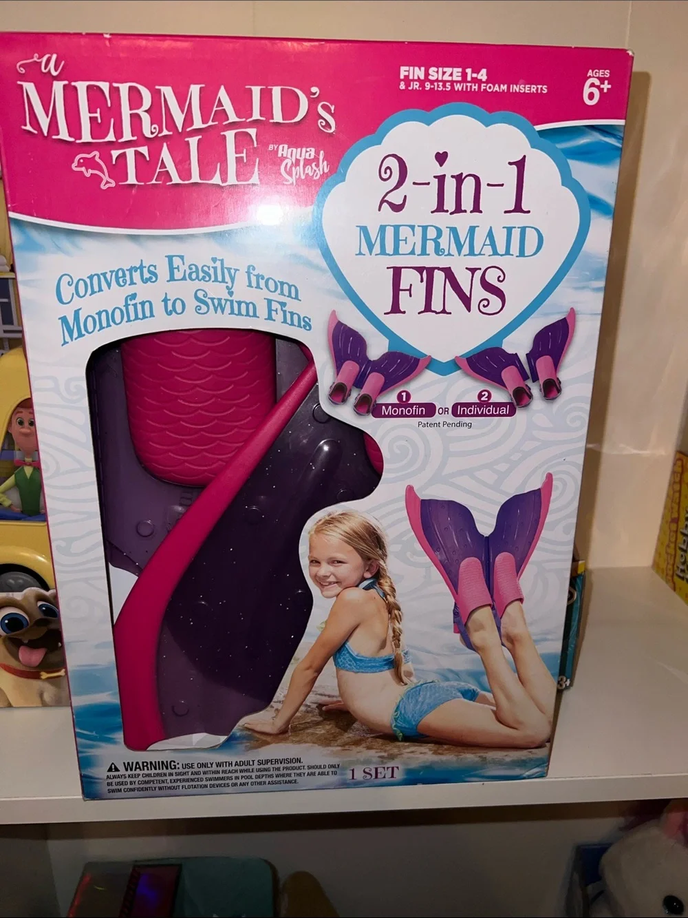 A Mermaid's Tale 2-in-1 Kids Mermaid Fins - Pink & Purple